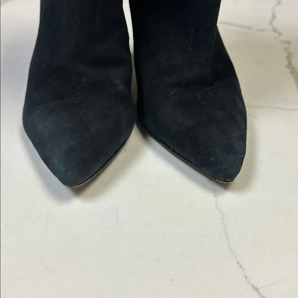 Schutz Ashlee Suede Slouch Mid-Calf Booties Stiletto Heel Boots Black 7.5 - Picture 8 of 10